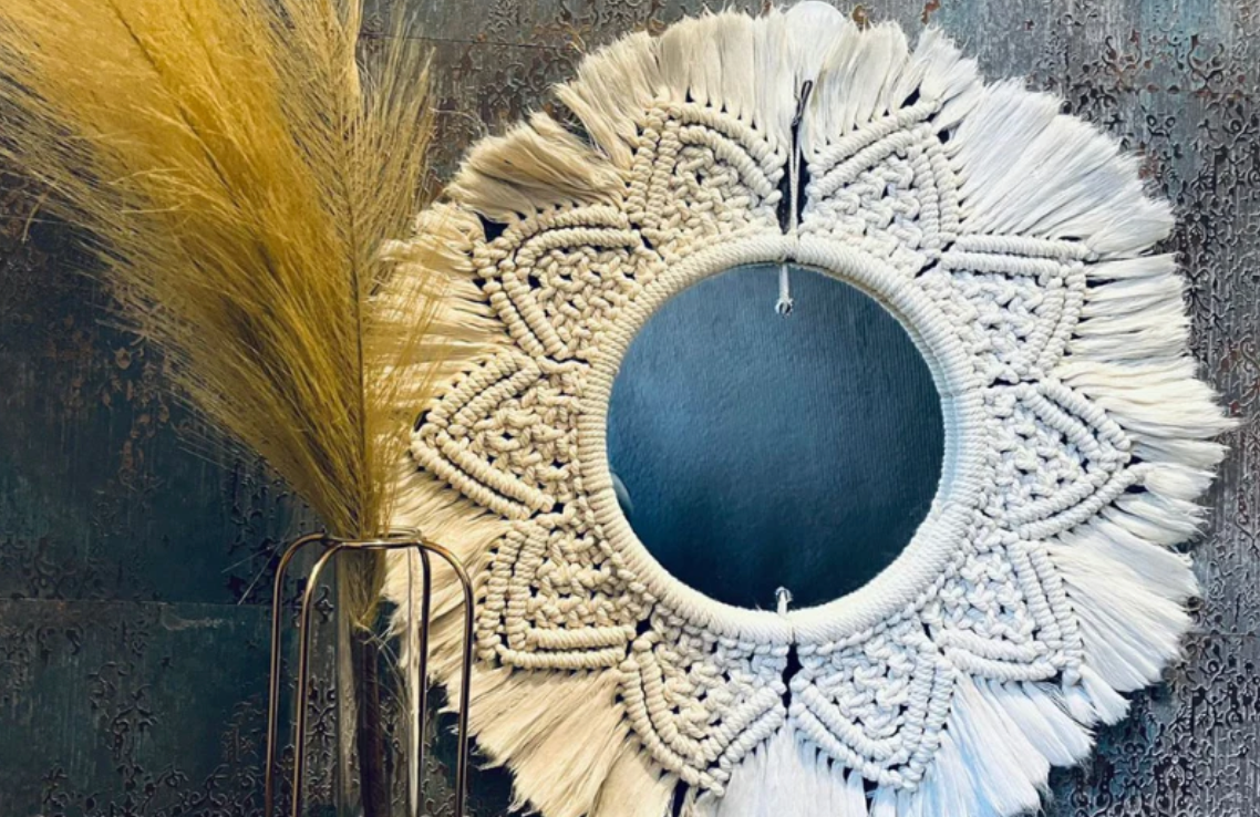 Handmade Macrame Mirror