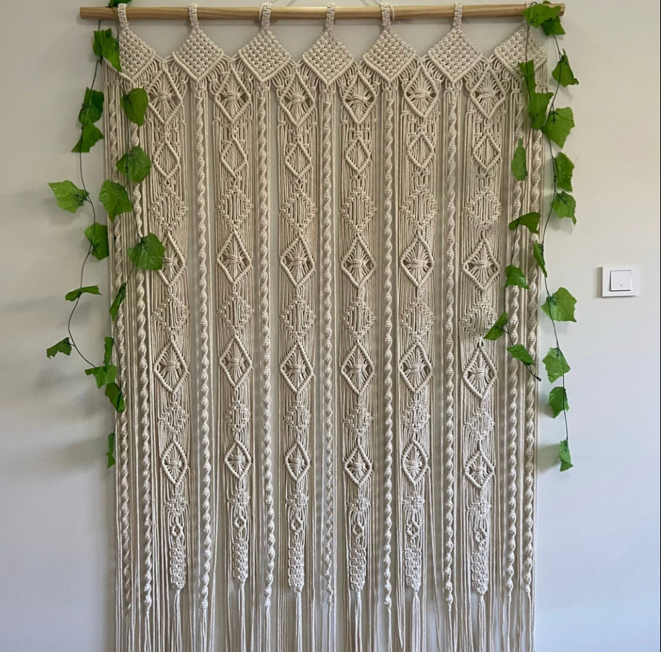 Classic Macrame Curtain – 3 x 6 ft