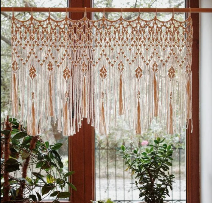 Wide Macrame Curtain – 5 x 3 ft