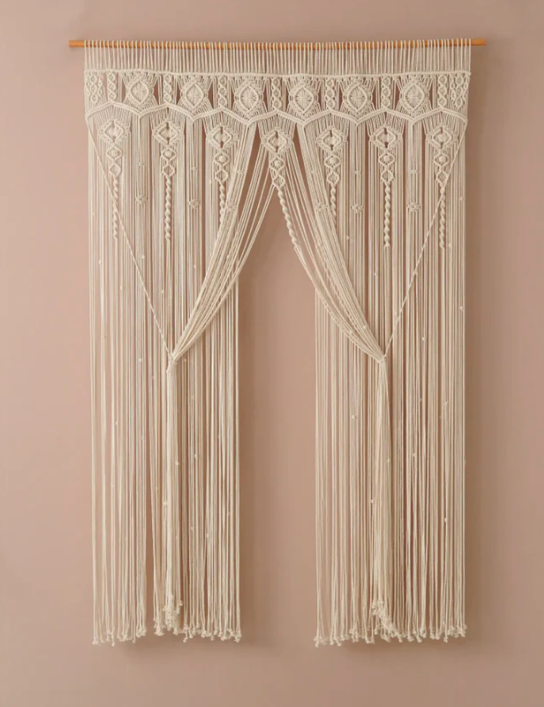 Macrame Charm Curtain - 3 x 6 feet