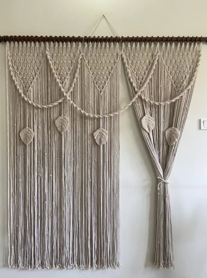 Artisan Macrame Curtain - 5 x 7 feet
