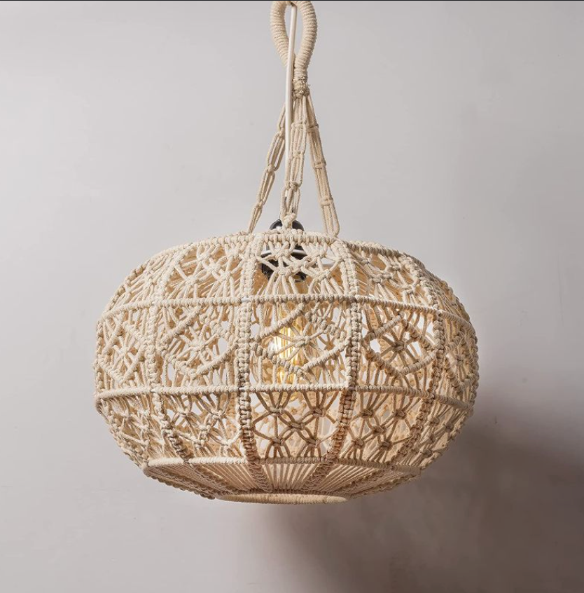 Handmade Macrame Hanging Lamp