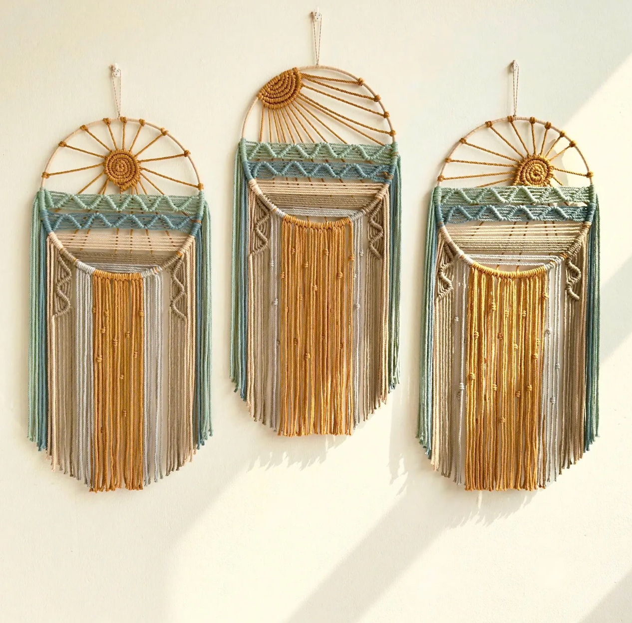 Handmade Dream Catcher Set of 4 | Boho Macrame Wall Hangings for Positive Energy & Décor