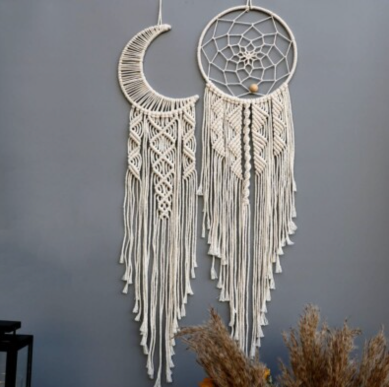 Handmade Dream Catcher Set of 2 | Boho Macrame Wall Hanging for Home & Bedroom Décor