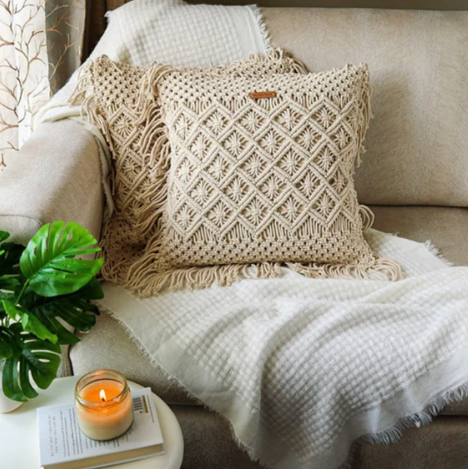 Handmade Cushion Covers | Macrame Cotton Decorative Pillow Covers