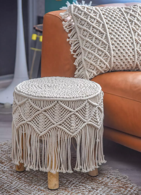 Handmade Knitted Stool – Soft, Stylish & Durable