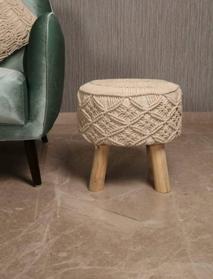 Handmade Stool – Soft Crochet Seat Cover for Home Décor