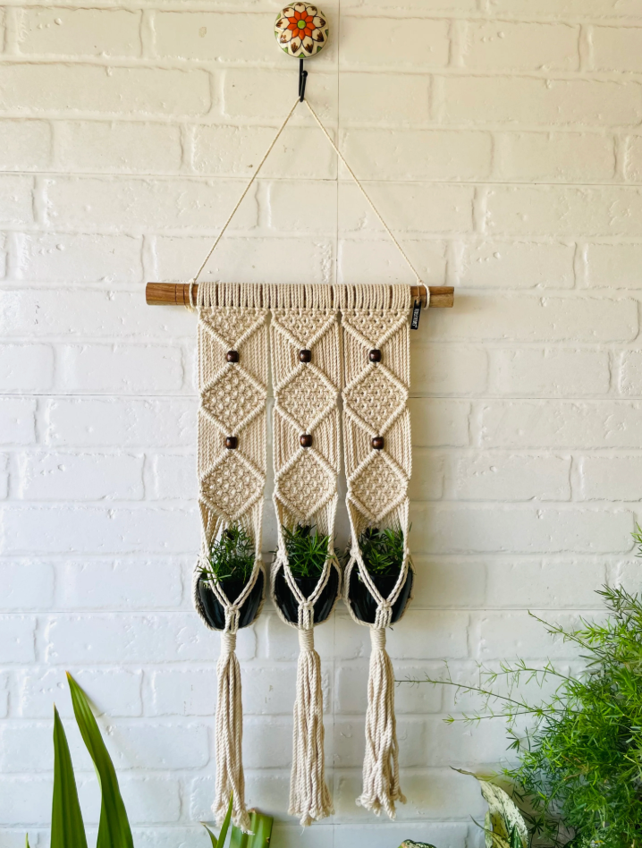 Handmade Plant Hanger | Macrame Hanging Planter for Indoor & Outdoor Use