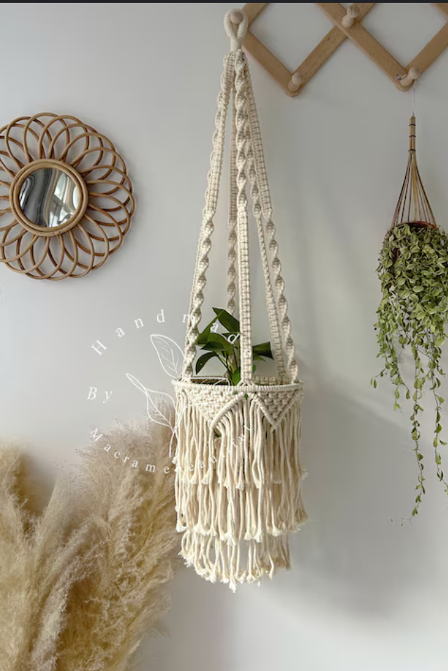 Handmade Plant Hanger | Macrame Hanging Planter for Indoor & Outdoor Use