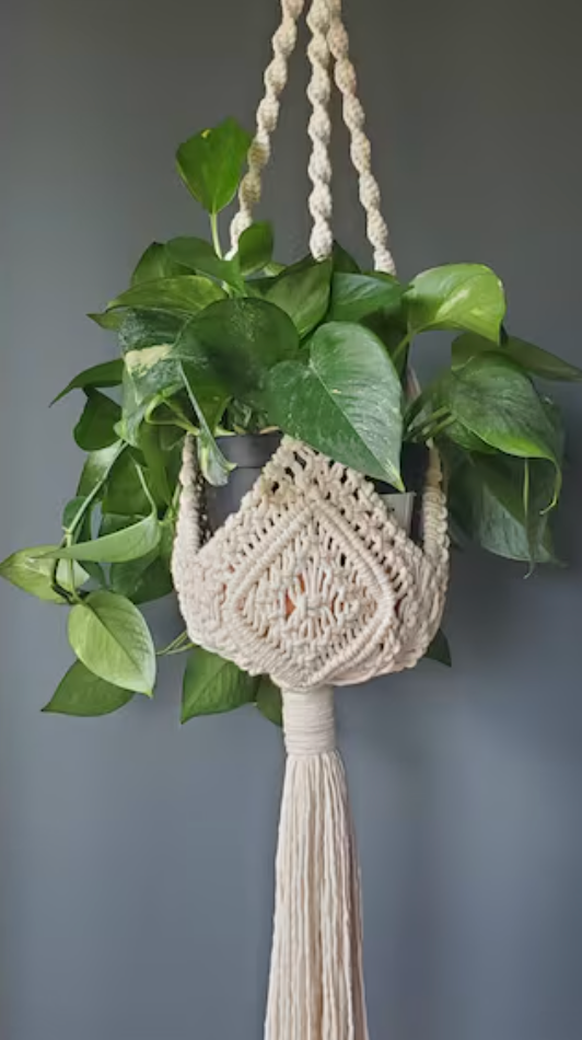 Handmade Plant Hanger | Macrame Hanging Planter for Indoor & Outdoor Use