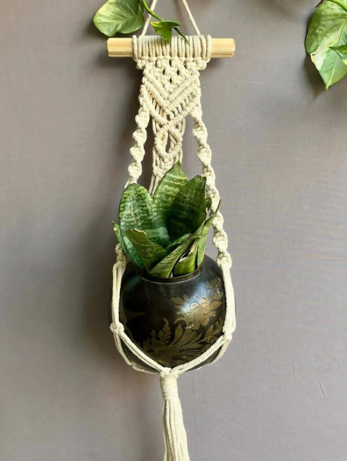 Handmade Plant Hanger | Macrame Hanging Planter for Indoor & Outdoor Use