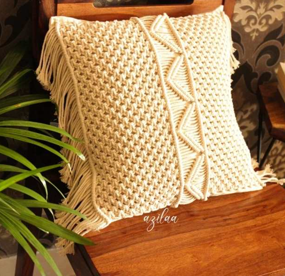 Handmade Cushion Covers | Macrame Cotton Pillow Covers for Sofa & Home Décor